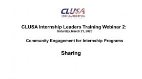 CLUSA Internship leaders Training 2 – Community Engagement Sharing