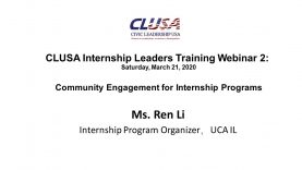 CLUSA Internship leaders Training 2 – Community Engagement by Ms Ren Li